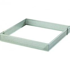 Offres ???? Cadre à Tarte Carré Inox Perforé 7.5 cm H.2 cm ✔️