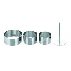 Vente flash ???? Lot Cercle Inox avec Poussoir Ø 7 / 8 et 10 cm (x3) Ibili ????