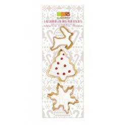 Sortie ❤️ Lot Découpoirs Noël Inox Dorés x3 Scrapcooking ????